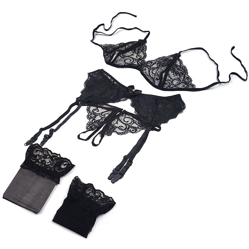 Sheer Mesh Bra - 1 conjunto de lencería de encaje