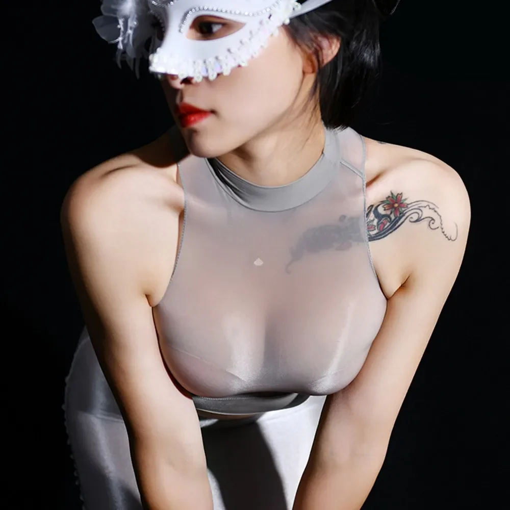 Tops transparentes brillantes  - Sheer Mesh Bra reseña y precio